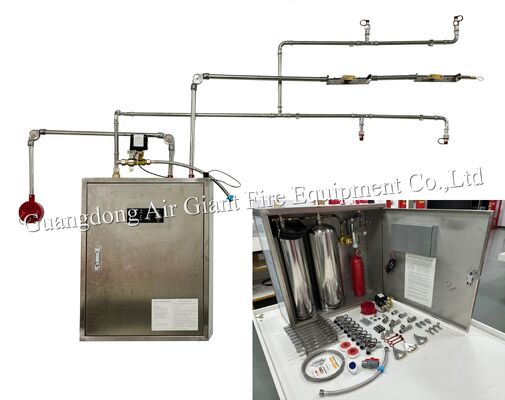 Качество  Double Bottle Kitchen Hood Fire Suppression System with 183°C Thermal Activation and 12L Fire Suppression Agent Фабрика