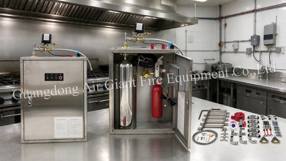 Single Bottle Automatic Protection Commercial Kitchen Hood Fire Suppression System With Multiple Startup Methods